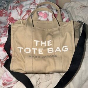 Medium Marc Jacobs Tan Tote Bag with Black Strap